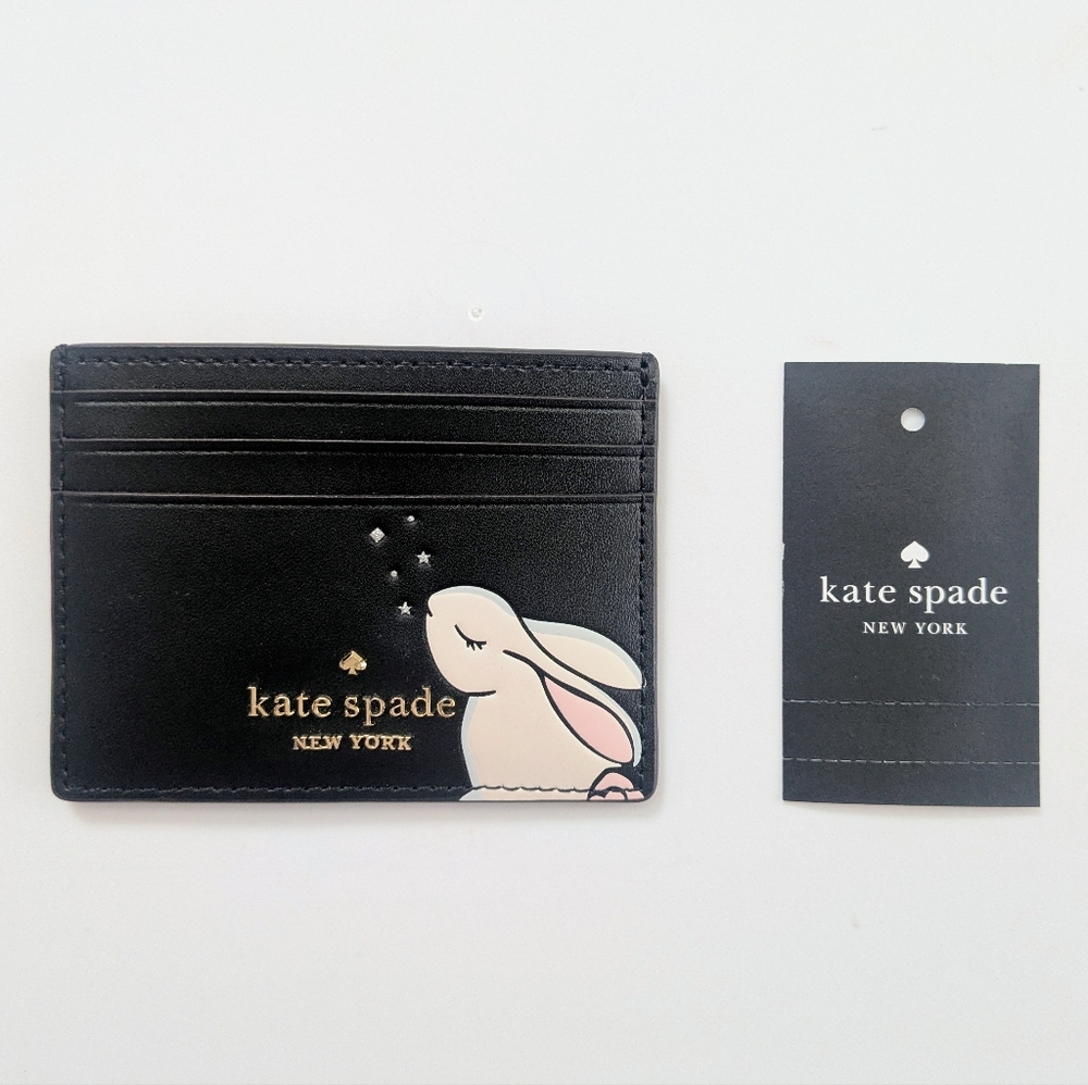 NWT Kate Spade Year Of The Rabbit Bunbun Bunny Small Slim Card Holder Wallet
